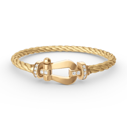 [Noble Aura jewelry]FORCE LARGE HORSESHOE HALF DIAMOND BRACELET GOLD