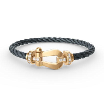 [Noble Aura jewelry]FORCE LARGE HORSESHOE HALF DIAMOND BRACELET GOLD