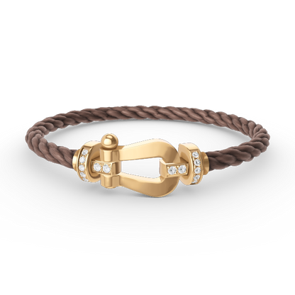 [Noble Aura jewelry]FORCE LARGE HORSESHOE HALF DIAMOND BRACELET GOLD