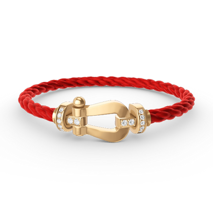 [Noble Aura jewelry]FORCE LARGE HORSESHOE HALF DIAMOND BRACELET GOLD