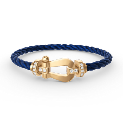 [Noble Aura jewelry]FORCE LARGE HORSESHOE HALF DIAMOND BRACELET GOLD