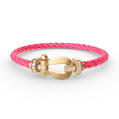 [Noble Aura jewelry]FORCE LARGE HORSESHOE HALF DIAMOND BRACELET GOLD
