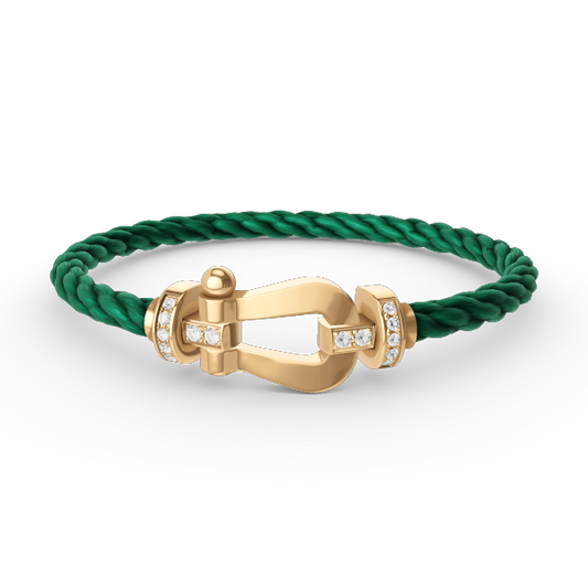 [Noble Aura jewelry]FORCE LARGE HORSESHOE HALF DIAMOND BRACELET GOLD