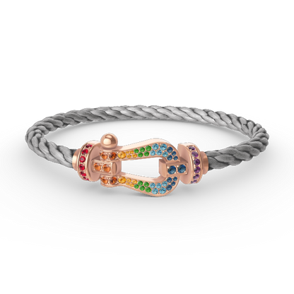 [Noble Aura jewelry]FORCE LARGE HORSESHOE  COLORED DIAMOND BRACELET ROSE GOLD