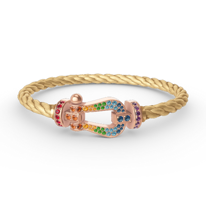 [Noble Aura jewelry]FORCE LARGE HORSESHOE  COLORED DIAMOND BRACELET ROSE GOLD