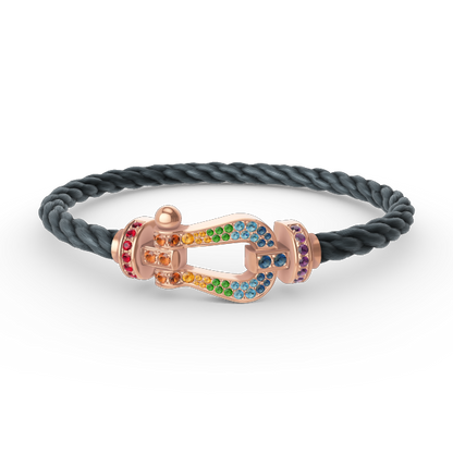 [Noble Aura jewelry]FORCE LARGE HORSESHOE  COLORED DIAMOND BRACELET ROSE GOLD