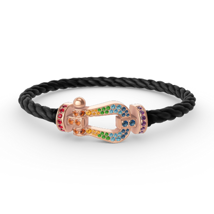 [Noble Aura jewelry]FORCE LARGE HORSESHOE  COLORED DIAMOND BRACELET ROSE GOLD
