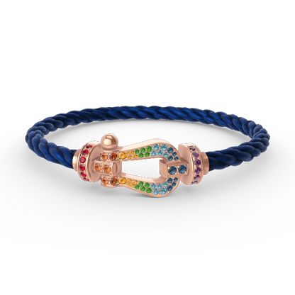 [Noble Aura jewelry]FORCE LARGE HORSESHOE  COLORED DIAMOND BRACELET ROSE GOLD