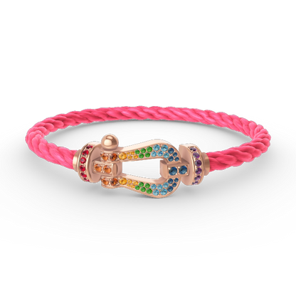 [Noble Aura jewelry]FORCE LARGE HORSESHOE  COLORED DIAMOND BRACELET ROSE GOLD