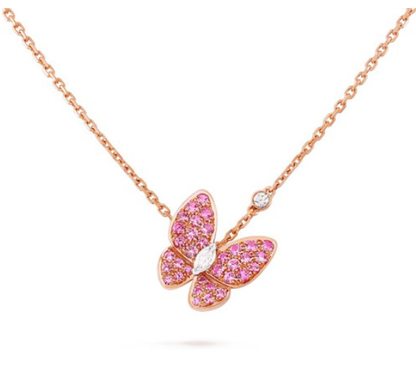 [Noble Aura jewelry]BUTTERFLY RED DIAMOND ROSE GOLD NECKLACE