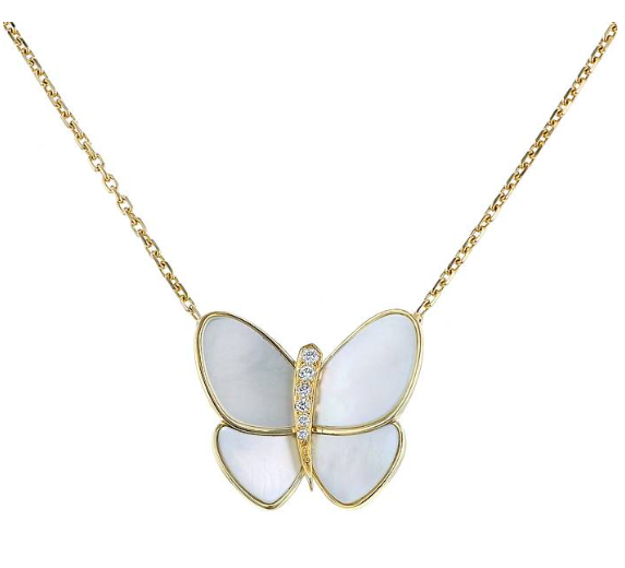 [Noble Aura jewelry]BUTTERFLY GOLD MOP DIAMOND NECKLACE