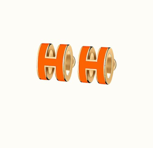 [Noble Aura jewelry]MINI POP H EARRINGS ORANGE