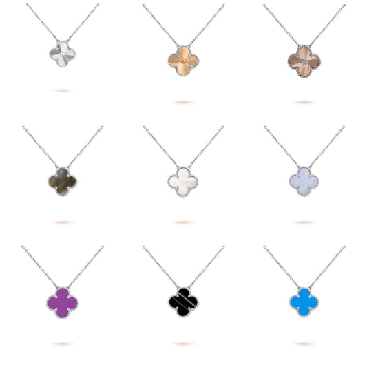 [Noble Aura jewelry]CLOVER 15MM NECKLACE SILVER COLLECTION