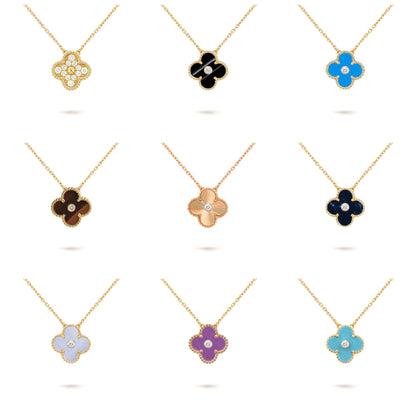 [Noble Aura jewelry]CLOVER 15MM DIAMOND SINGLE FLOWER NECKLACE COLLECTION