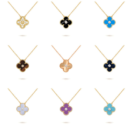 [Noble Aura jewelry]CLOVER 15MM DIAMOND SINGLE FLOWER NECKLACE COLLECTION