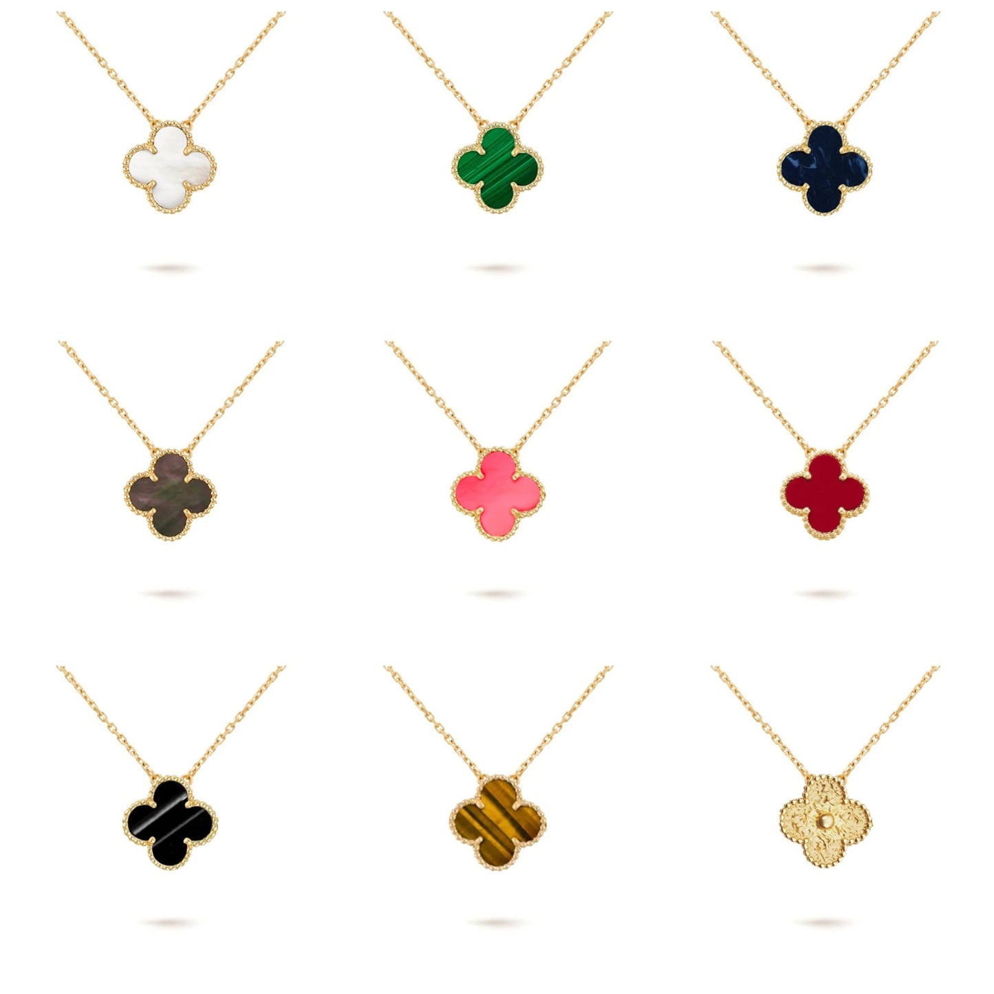 [Noble Aura jewelry]CLOVER 15MM SINGLE FLOWER NECKLACE COLLECTION
