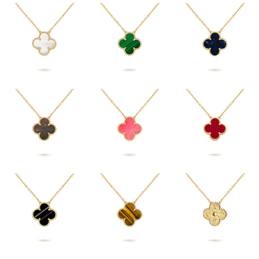 [Noble Aura jewelry]CLOVER 15MM SINGLE FLOWER NECKLACE COLLECTION