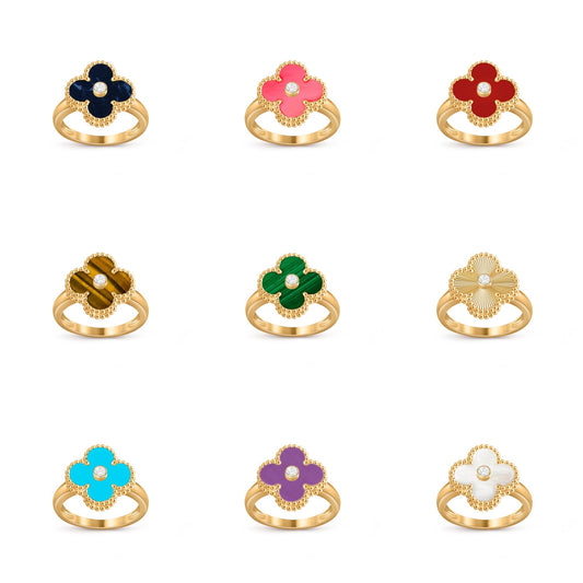 [Noble Aura jewelry]CLOVER DIAMOND RING GOLD COLLECTION