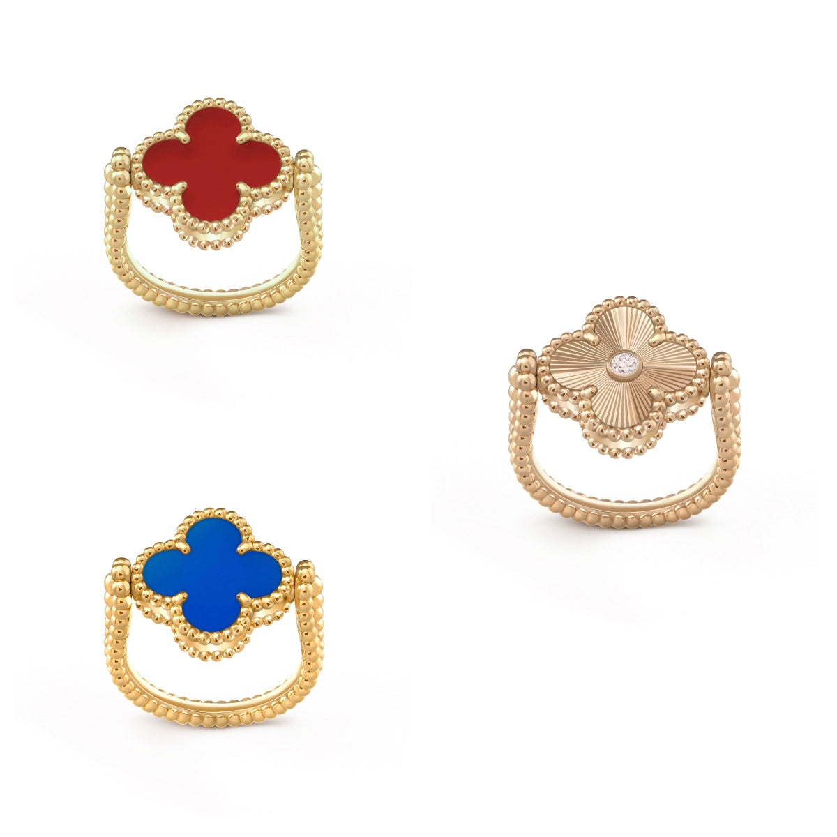 [Noble Aura jewelry]CLOVER RIVERSIBLE RING GOLD COLLECTION