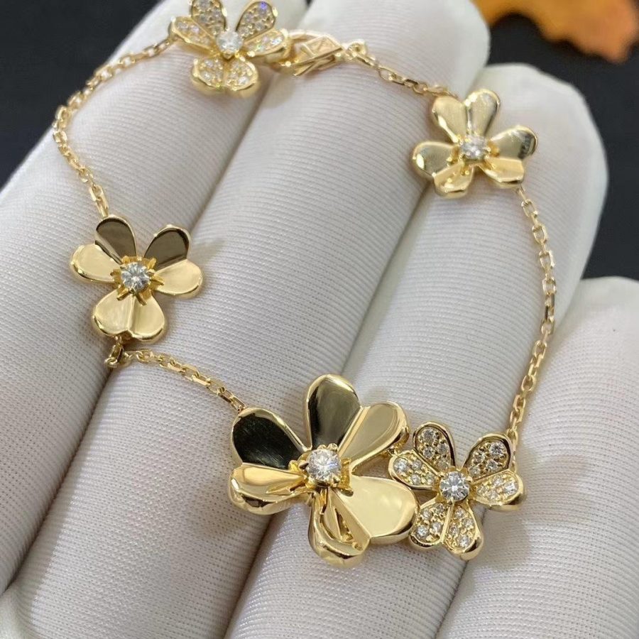 [Noble Aura jewelry]FRIVOLE GOLD 5 FLOWERS BRACELET
