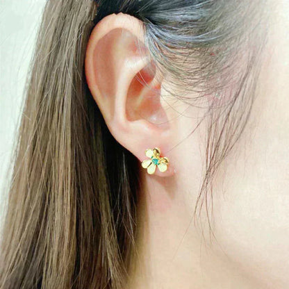 [Noble Aura jewelry]FRIVOLE  FLOWER MALACHITE EARRINGS
