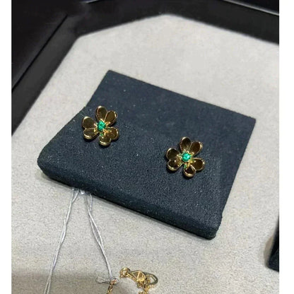 [Noble Aura jewelry]FRIVOLE  FLOWER MALACHITE EARRINGS