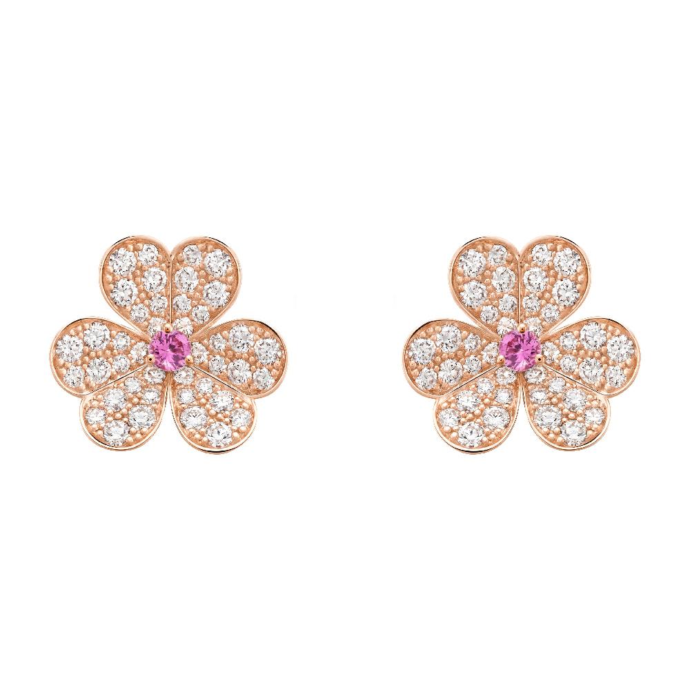 [Noble Aura jewelry]FRIVOLE PINK GOLD FLOWER DIAMOND EARRINGS