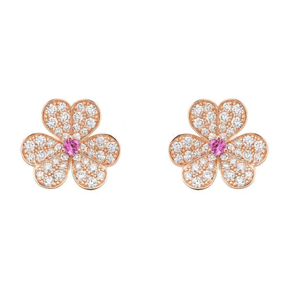 [Noble Aura jewelry]FRIVOLE PINK GOLD FLOWER DIAMOND EARRINGS