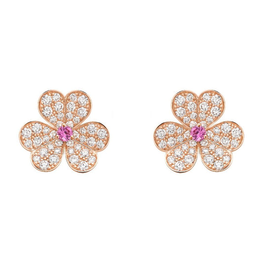 [Noble Aura jewelry]FRIVOLE PINK GOLD FLOWER DIAMOND EARRINGS
