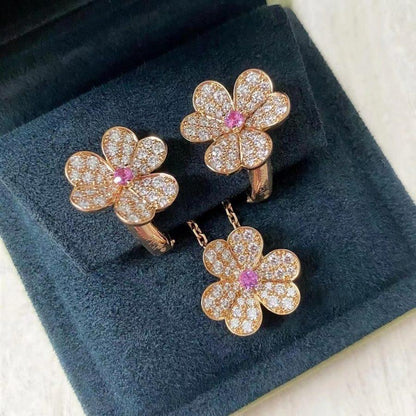 [Noble Aura jewelry]FRIVOLE ROSE GOLD FLOWER DIAMOND NECKLACE