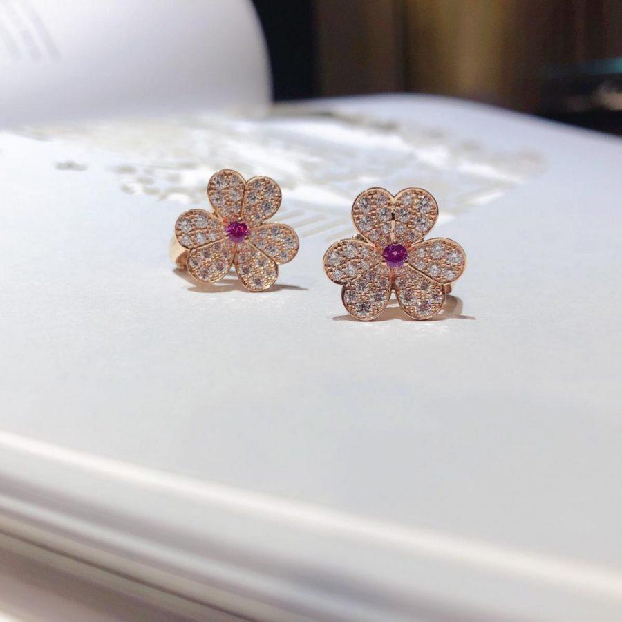 [Noble Aura jewelry]FRIVOLE PINK GOLD FLOWER DIAMOND EARRINGS
