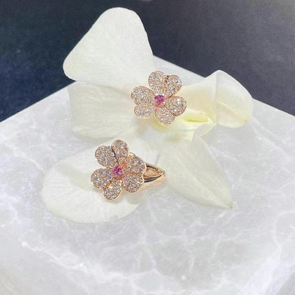 [Noble Aura jewelry]FRIVOLE PINK GOLD FLOWER DIAMOND EARRINGS
