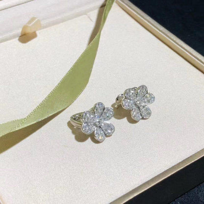 [Noble Aura jewelry]FRIVOLE SILVER FLOWER DIAMOND EARRINGS