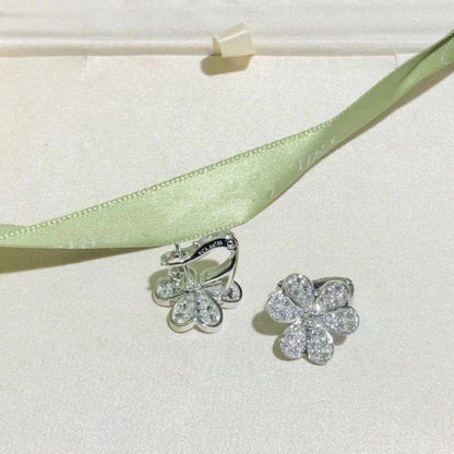 [Noble Aura jewelry]FRIVOLE SILVER FLOWER DIAMOND EARRINGS