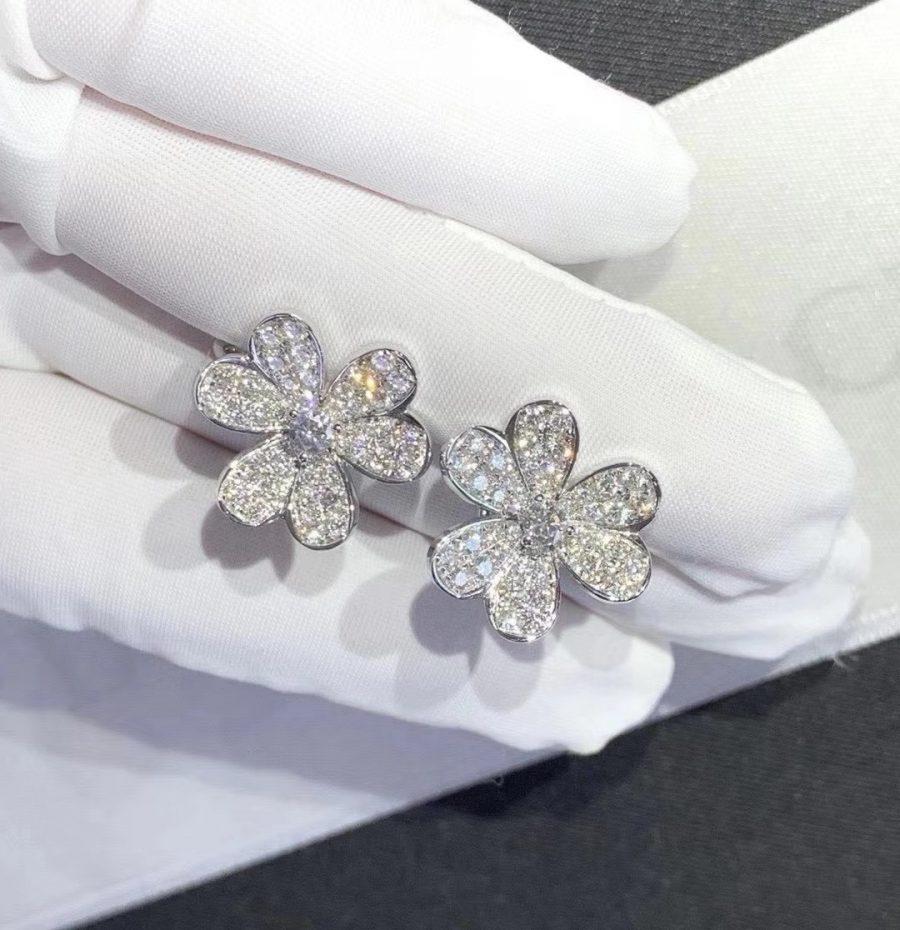 [Noble Aura jewelry]FRIVOLE SILVER FLOWER DIAMOND EARRINGS