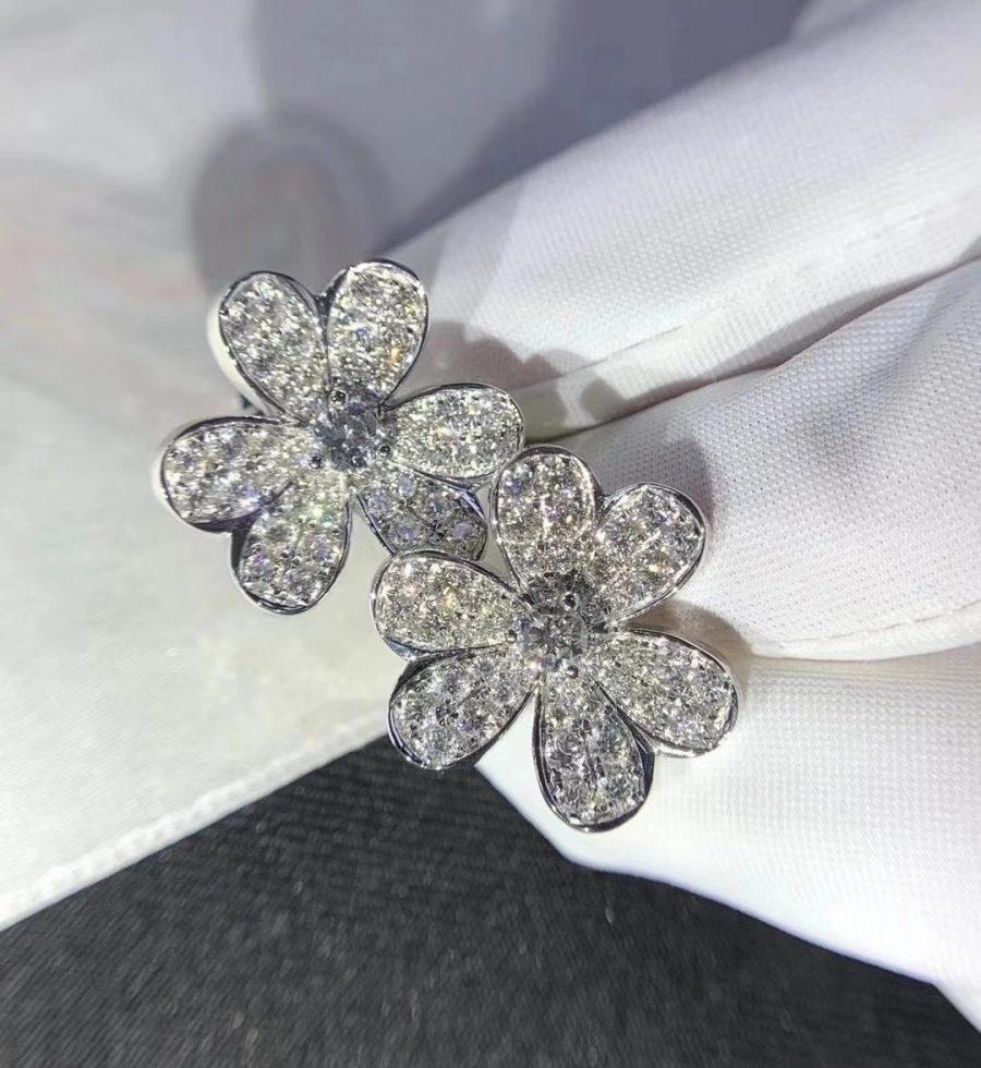 [Noble Aura jewelry]FRIVOLE SILVER FLOWER DIAMOND EARRINGS