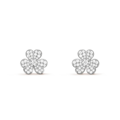 [Noble Aura jewelry]FRIVOLE SILVER FLOWER DIAMOND EARRINGS