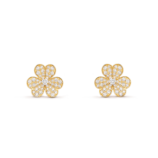 [Noble Aura jewelry]FRIVOLE GOLD FLOWER DIAMOND EARRINGS