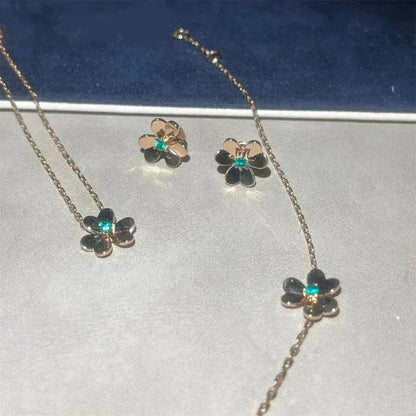 [Noble Aura jewelry]FRIVOLE  FLOWER MALACHITE EARRINGS