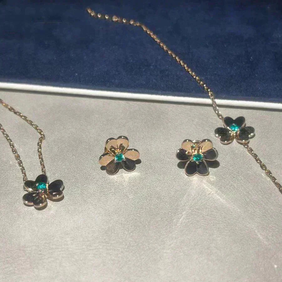 [Noble Aura jewelry]FRIVOLE  FLOWER MALACHITE EARRINGS