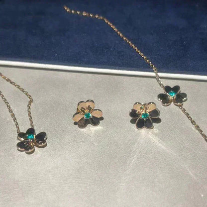 [Noble Aura jewelry]FRIVOLE  FLOWER MALACHITE EARRINGS