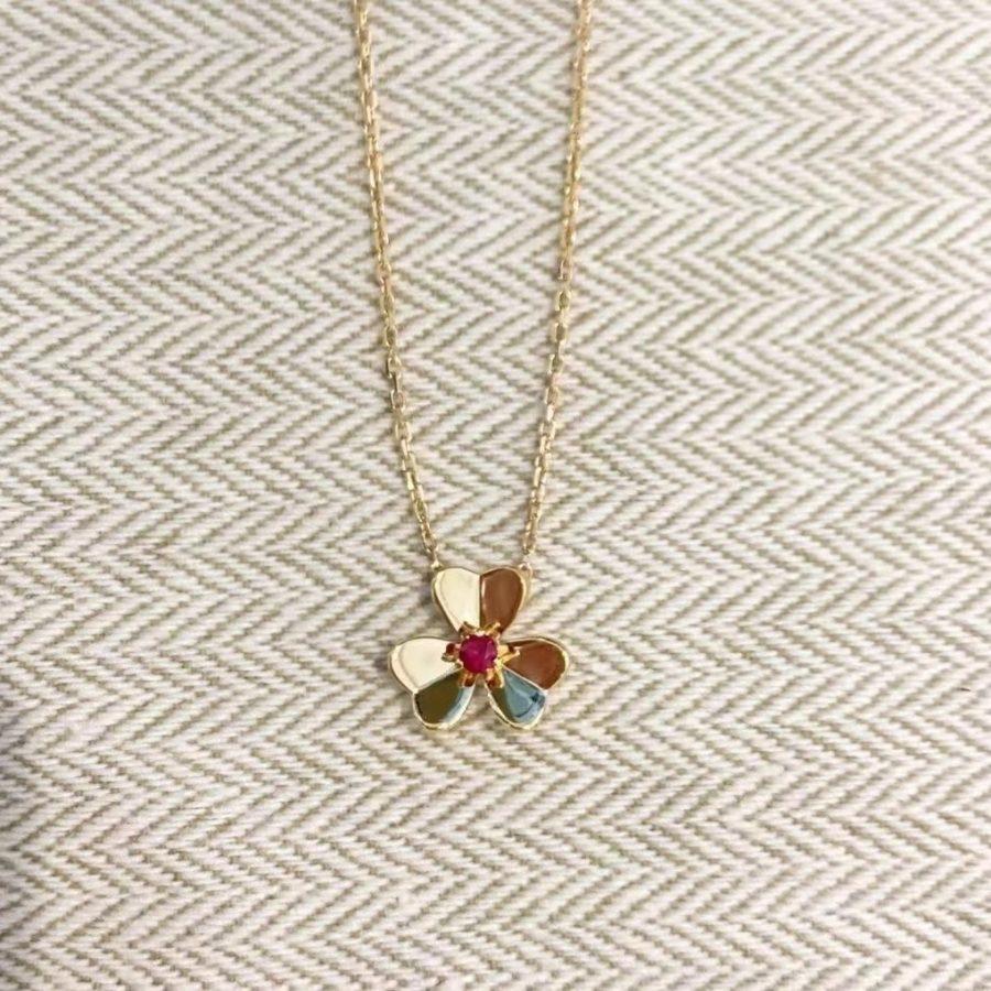 [Noble Aura jewelry]FRIVOLE GOLD FLOWER NECKLACE
