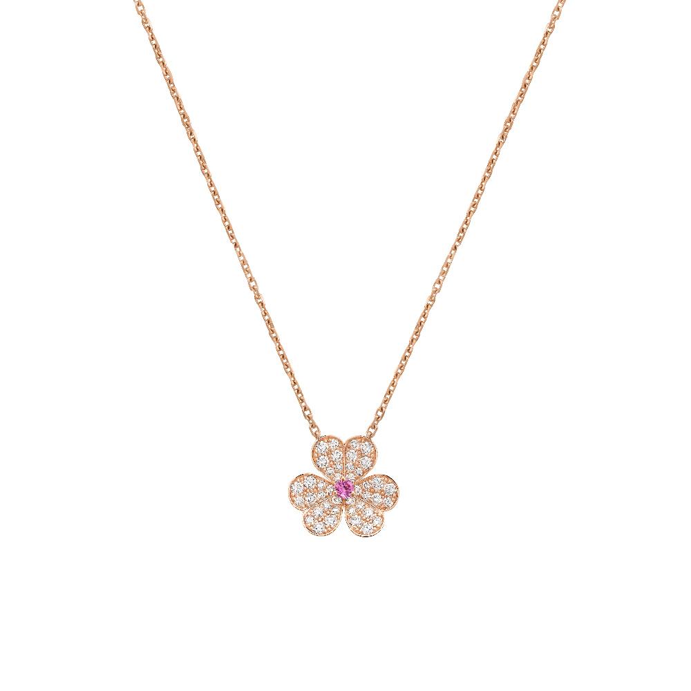 [Noble Aura jewelry]FRIVOLE ROSE GOLD FLOWER DIAMOND NECKLACE