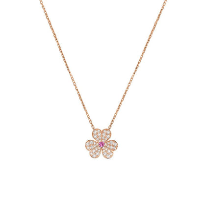 [Noble Aura jewelry]FRIVOLE ROSE GOLD FLOWER DIAMOND NECKLACE
