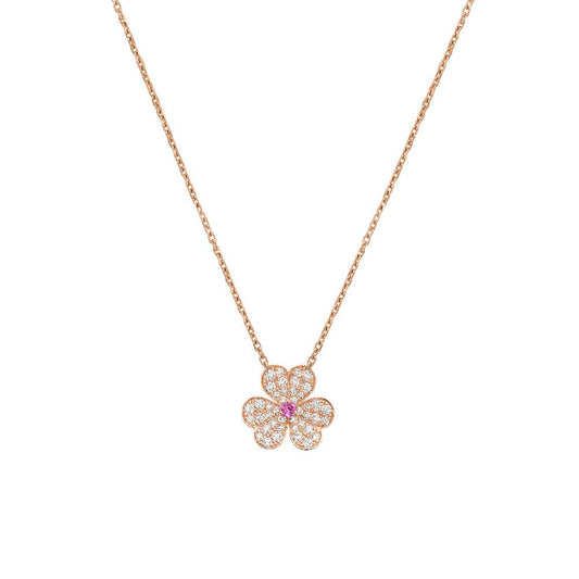 [Noble Aura jewelry]FRIVOLE ROSE GOLD FLOWER DIAMOND NECKLACE
