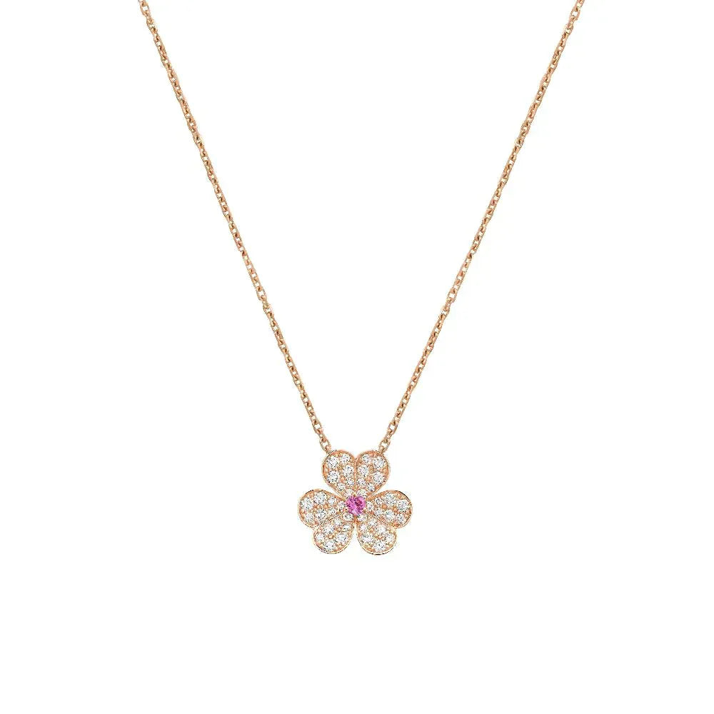 [Noble Aura jewelry]FRIVOLE ROSE GOLD FLOWER DIAMOND NECKLACE