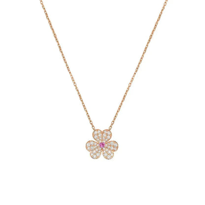 [Noble Aura jewelry]FRIVOLE ROSE GOLD FLOWER DIAMOND NECKLACE