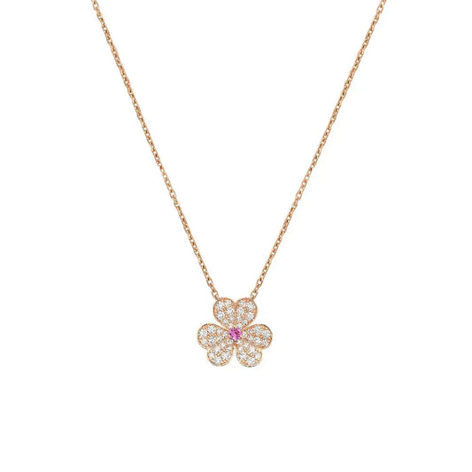 [Noble Aura jewelry]FRIVOLE ROSE GOLD FLOWER DIAMOND NECKLACE