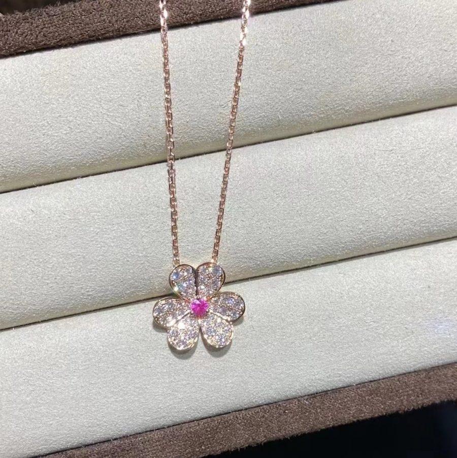 [Noble Aura jewelry]FRIVOLE ROSE GOLD FLOWER DIAMOND NECKLACE