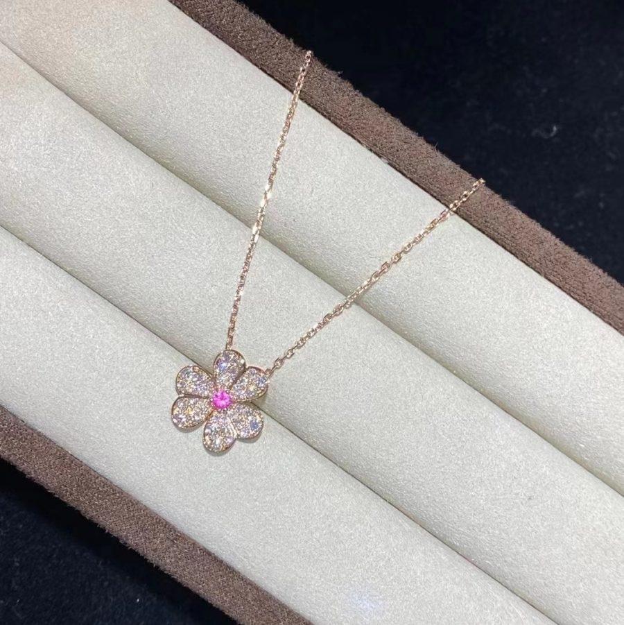 [Noble Aura jewelry]FRIVOLE ROSE GOLD FLOWER DIAMOND NECKLACE